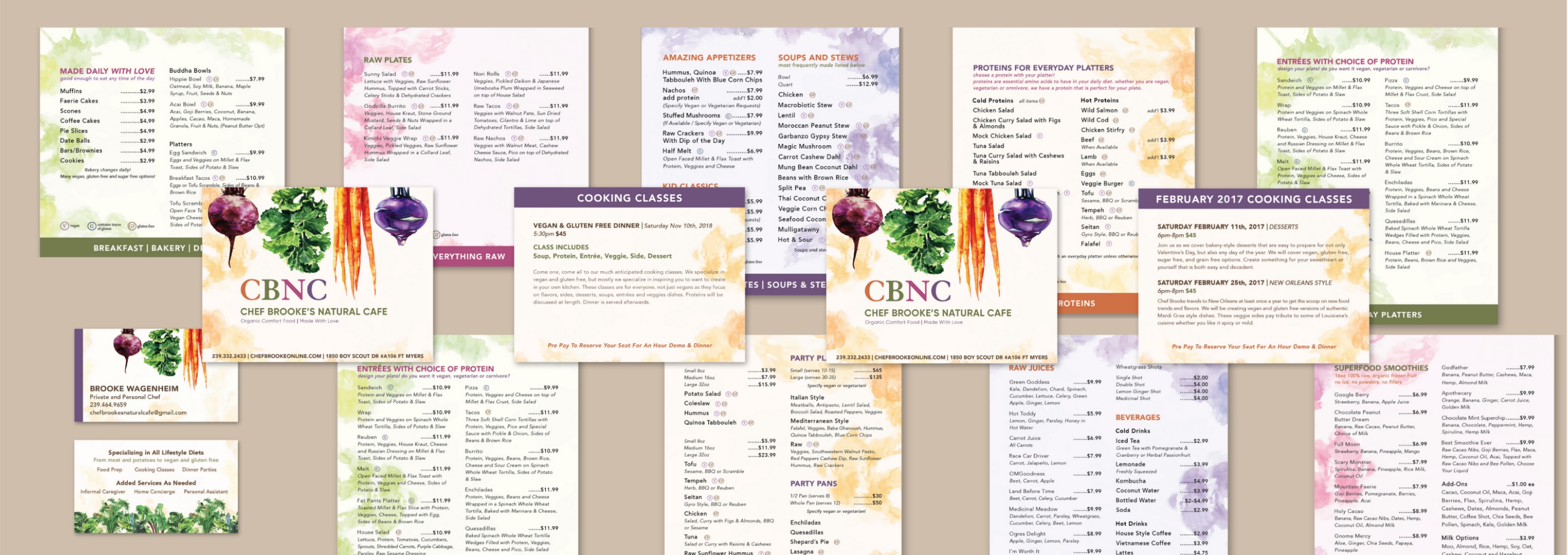 Carousel Chef Brooke's Natural Cafe Branding